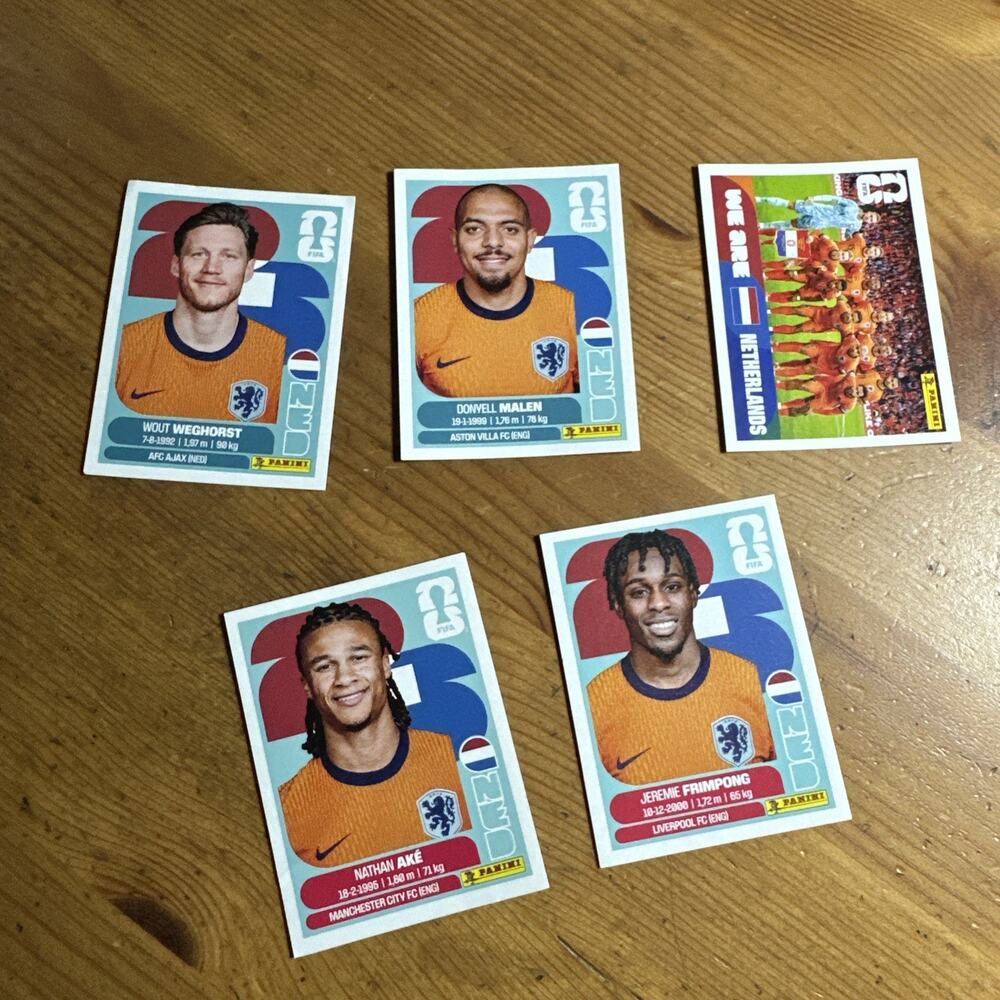 2026 FIFA Panini World Cup Team Netherlands Sticker Lot 7/8/13/18/19